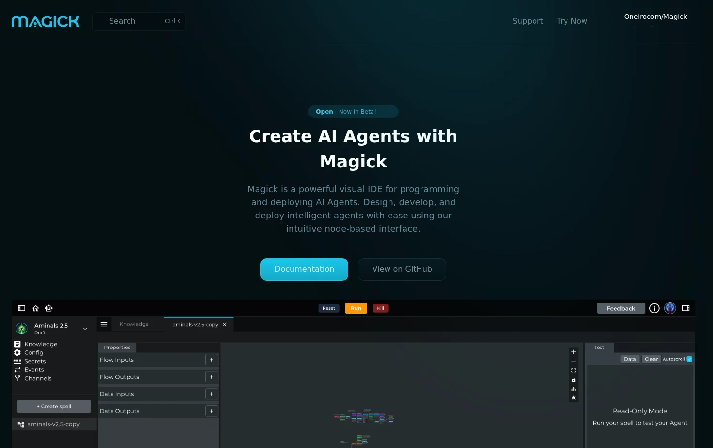 Magickml 页面快照